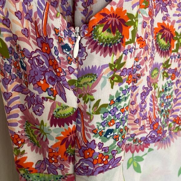 ANTHROPOLOGIE Analise Floral Bird Handkerchief Sleeveless Midi Dress, Size 12 - Picture 11 of 16